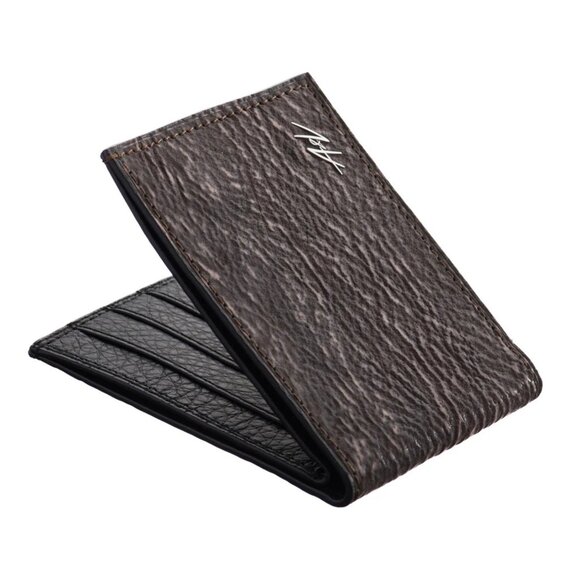 Genuine Shark Skin Wallet – Gift Ready - Cocoa Brown Color - Picture 1 of 6
